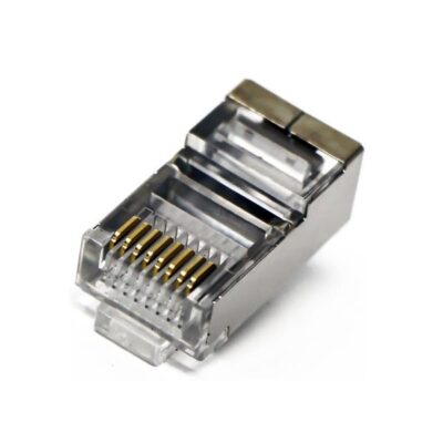 سوکت شبکه شیلد دار CAT6 RJ45 با روکش فلزی